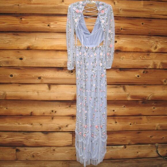 MAC DUGGAL  Long Sleeve Embellished Cut Out A-Line Gown - Picture 10 of 13